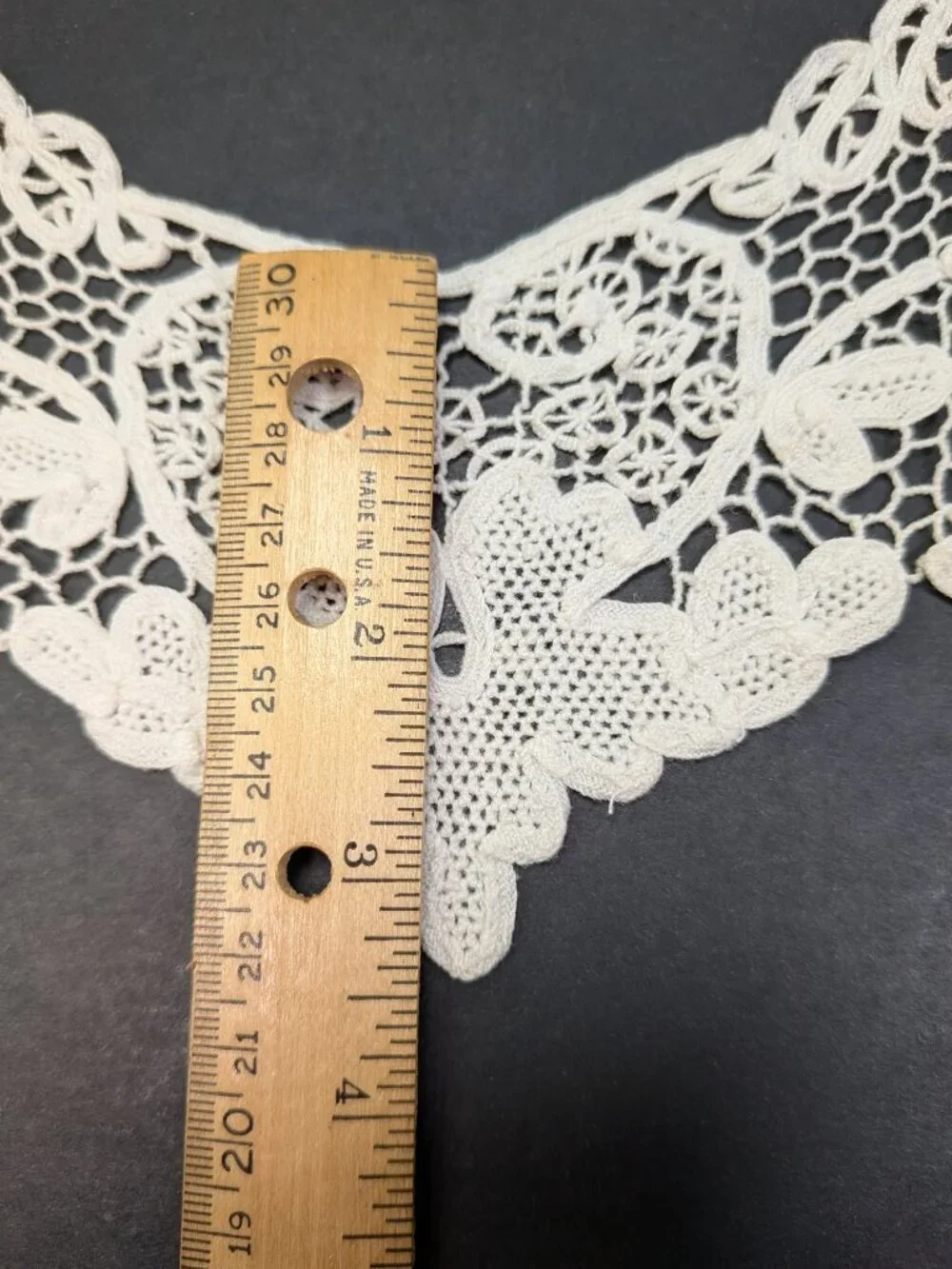 Vintage White Lace Statement Collar 1 Piece Pointed Leaf Motif for Elven Cosplay